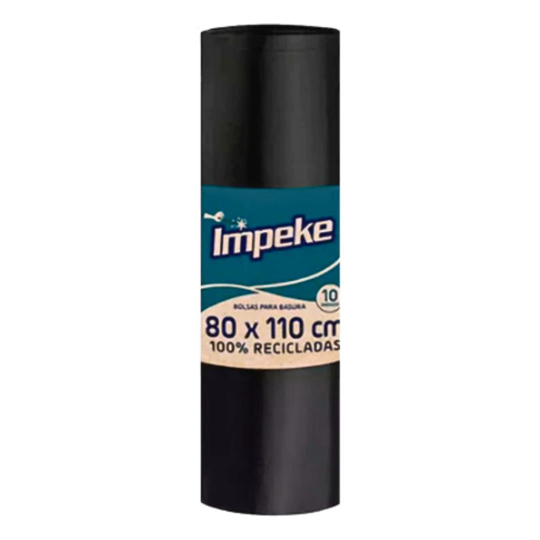 BOLSAS DE BASURA NEGRO 10 UND 80 X 110 IMPEKE